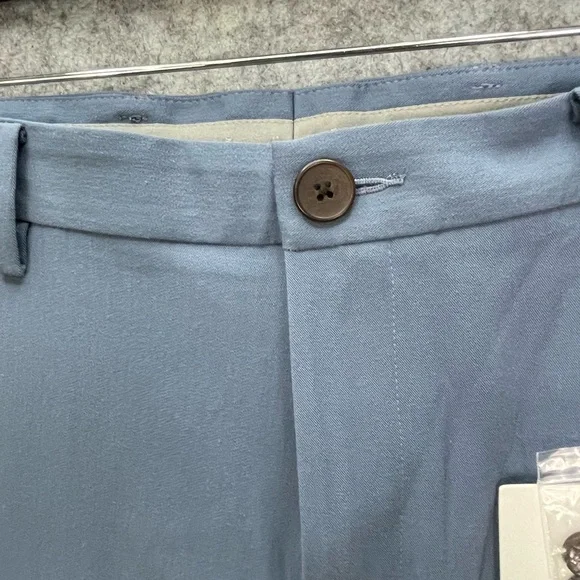 Ministry Of Supply Men’s Momentum Chino Size 40x26 Blue Flat Front Straight Leg